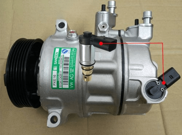 AC compressor control valve installation location